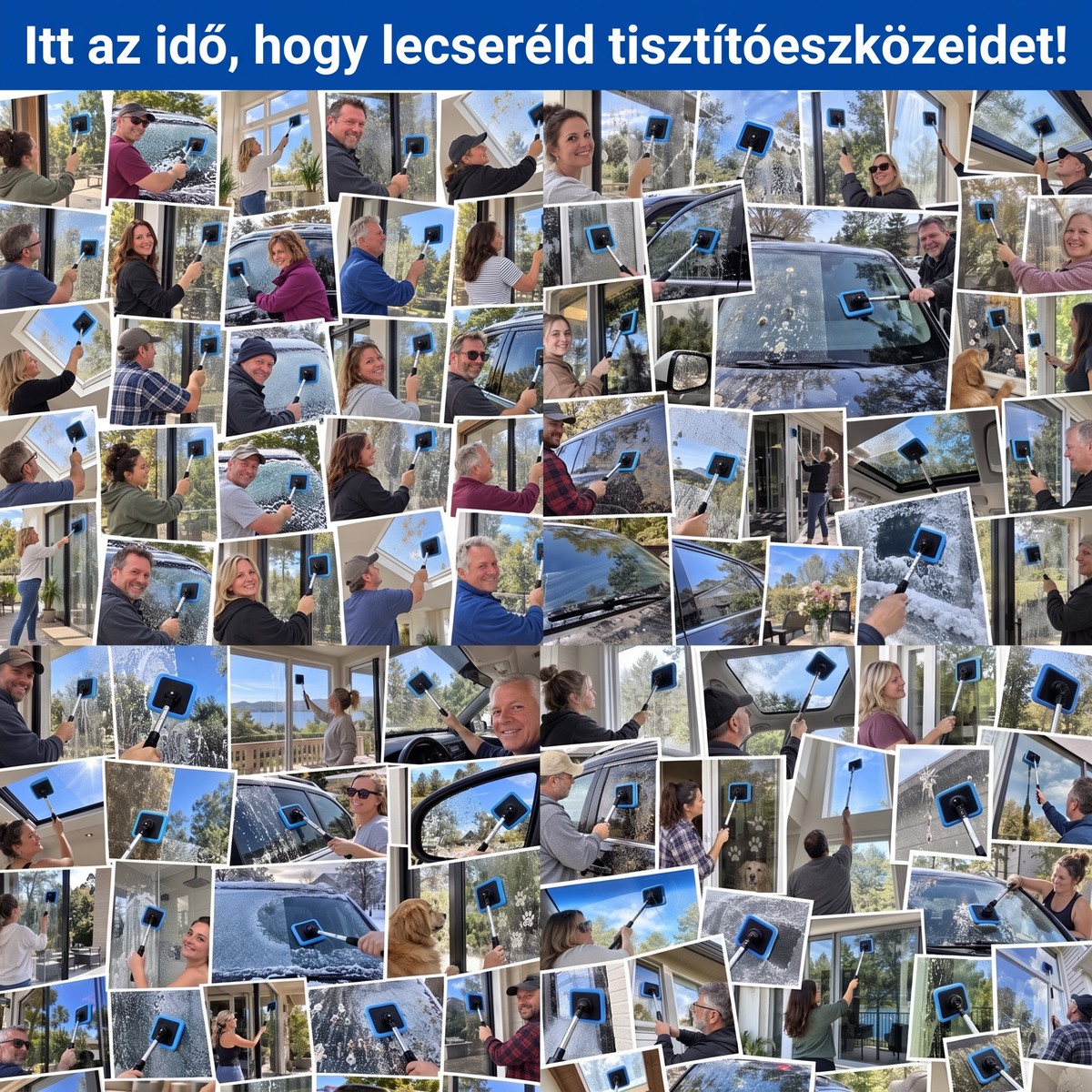 🎉Kétoldalas mágneses autós szélvédőtisztító | Csíkmentes autóüveg-tisztító készlet