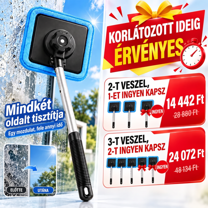 🎉Kétoldalas mágneses autós szélvédőtisztító | Csíkmentes autóüveg-tisztító készlet